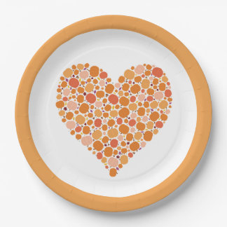 Autumn Pumpkin Heart Fall Leaves Colours October Paper Plate