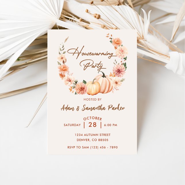 Autumn Pumpkin Housewarming Party Invitation (Creator Uploaded)