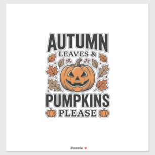 Autumn Pumpkin Leaves Pumpkins Please Vintage_1