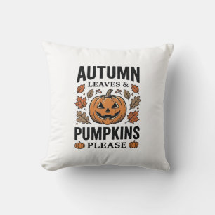 Autumn Pumpkin Leaves Pumpkins Please Vintage_1 Cushion