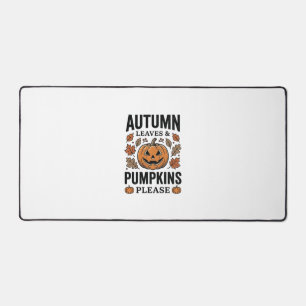 Autumn Pumpkin Leaves Pumpkins Please Vintage_1 Desk Mat