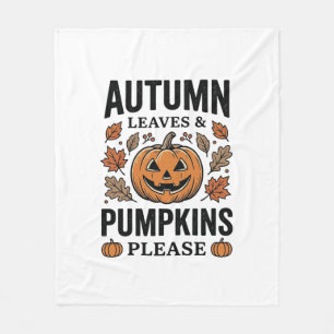 Autumn Pumpkin Leaves Pumpkins Please Vintage_1 Fleece Blanket