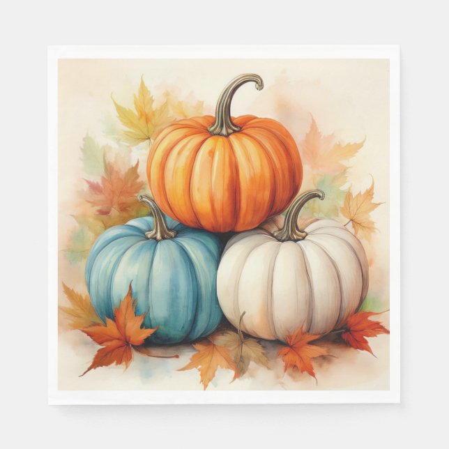 Autumn Pumpkin Luncheon Napkin (Front)