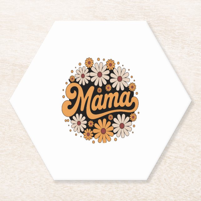 Autumn Pumpkin Mama Paper Coaster (Front)