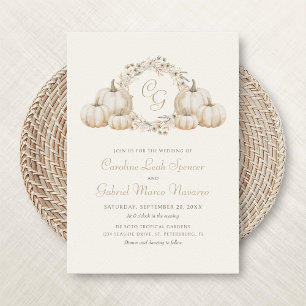 Autumn Pumpkin Minimalist Wedding Invitation