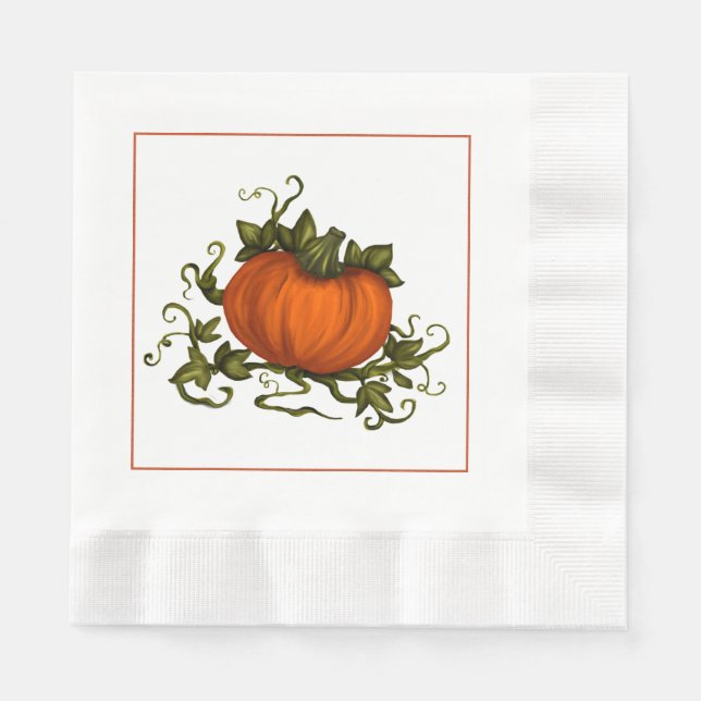 Autumn Pumpkin Paper Napkin (Front)