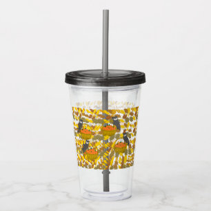 Autumn Pumpkin Pattern Acrylic Tumbler