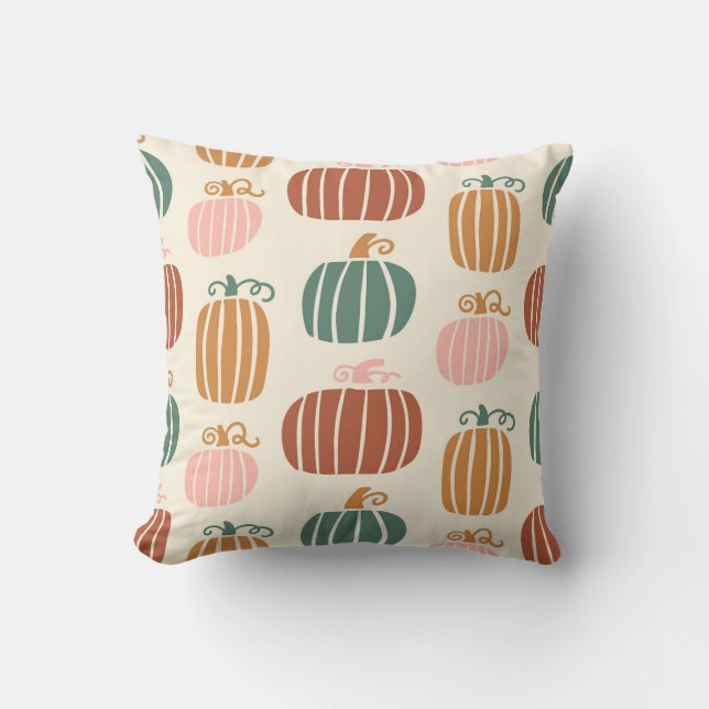 Autumn Pumpkin Pattern Cushion (Front)