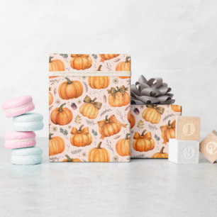 Autumn Pumpkin Pattern - Wrapping Paper Roll