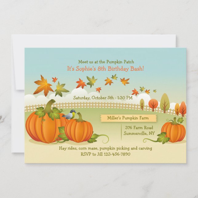 Autumn Pumpkin Picking Invitation (Front)