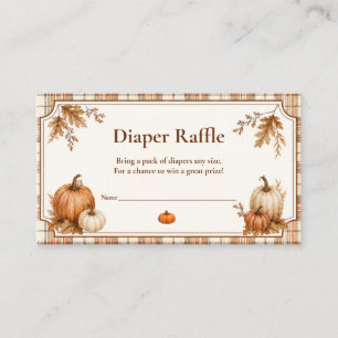 Autumn Pumpkin Plaid Fall Rustic Diaper Raffle Enclosure Card