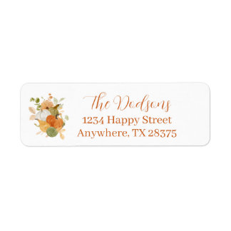 Autumn Pumpkin Return Address Label