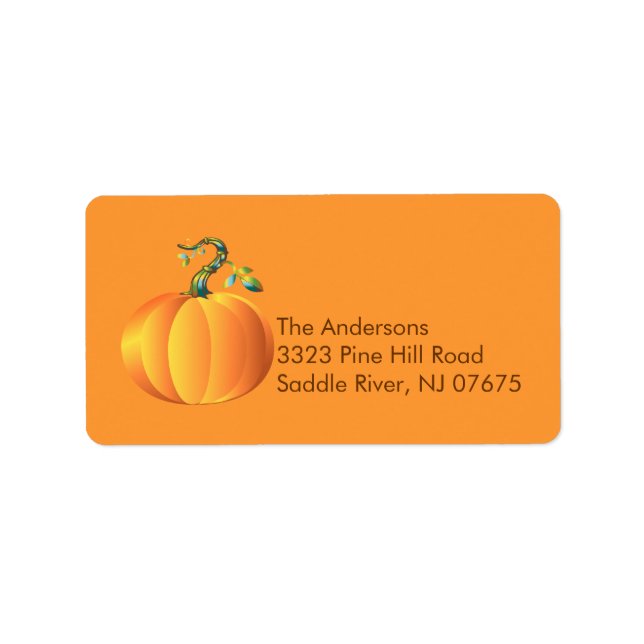 Autumn Pumpkin Return Address Label (Front)