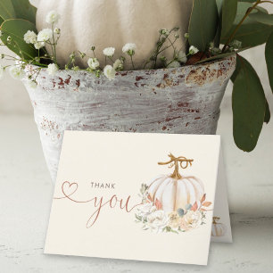 Autumn Pumpkin Rustic Baby Shower Thank You Card