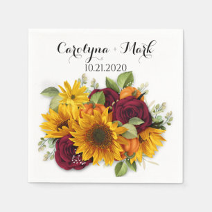 Autumn Pumpkin Rustic Wedding Napkins