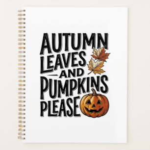 Autumn Pumpkin Shirt With Leaves And Halloween Vib Planner