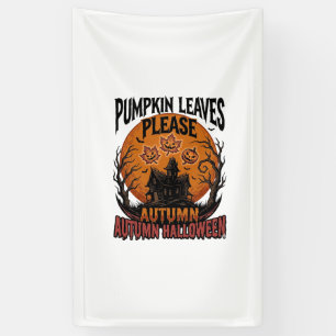 Autumn Pumpkin Shirt With Vintage Spooky Fall Leav Banner