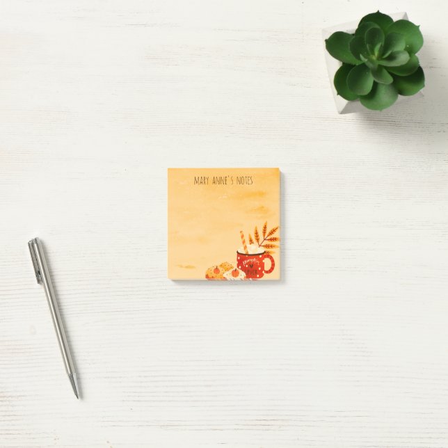 Autumn Pumpkin Spice Coffee Lover Fall Vibes Post-it Notes (Office)