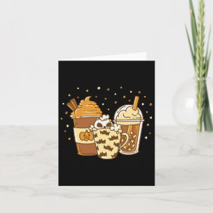 Autumn Pumpkin Spice Latte Coffee Halloween Fall Card
