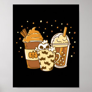 Autumn Pumpkin Spice Latte Coffee Halloween Fall Poster