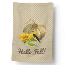 Autumn Pumpkin Sunflower and Finch 