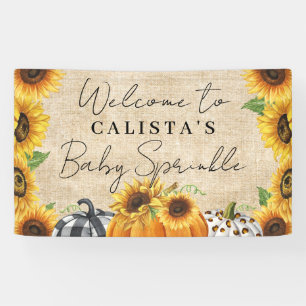 Autumn Pumpkin Sunflower Baby Sprinkle Welcome Banner