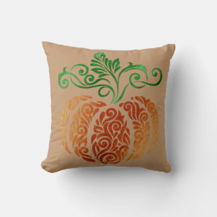 Autumn Pumpkin Swirl Cushion