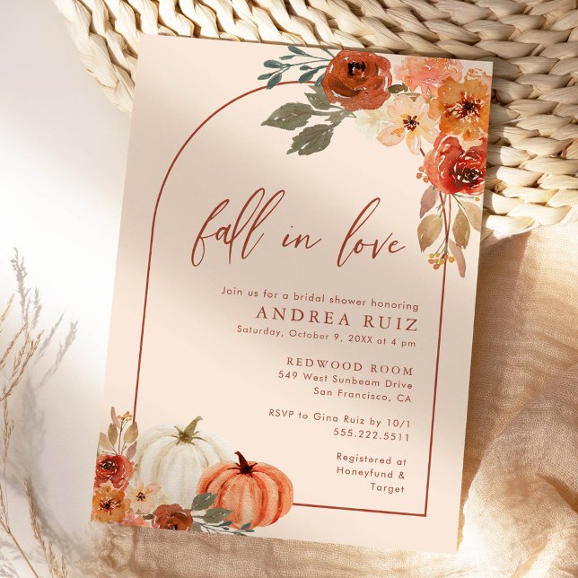 Autumn Pumpkin Terracotta Bridal Shower Invitation (Creator Uploaded)