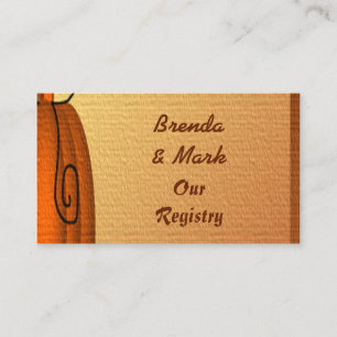 Autumn Pumpkin Textured Wedding Registry Card