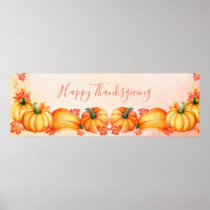 Autumn Pumpkin   Thanksgiving Banner Poster