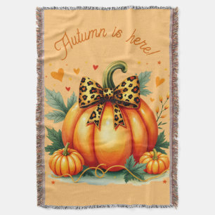 Autumn Pumpkin Throw Blanket