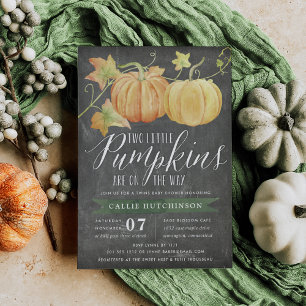 Autumn Pumpkin   Twins Baby Shower Invitation