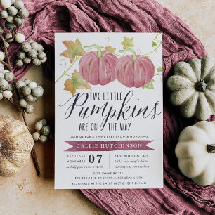 Autumn Pumpkin   Twins Baby Shower Invitation