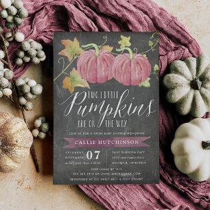 Autumn Pumpkin   Twins Baby Shower Invitation