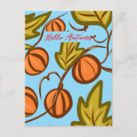 Autumn Pumpkin Vines Hand Drawn Design