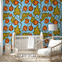 Autumn Pumpkin Vines Hand Drawn Design