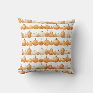 Autumn Pumpkin: Watercolor Illustration Pattern Cushion