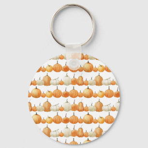 Autumn Pumpkin: Watercolor Illustration Pattern Key Ring
