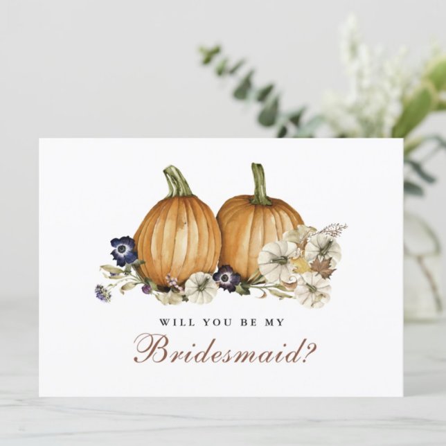 Autumn Pumpkin Wedding Will You Be My Bridesmaid Invitation (Creator Uploaded)