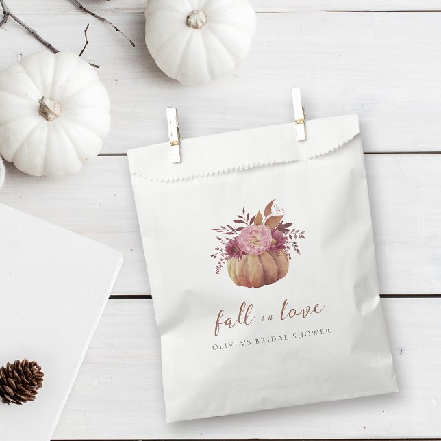 Autumn Pumpkin & Wildflowers Fall Bridal Shower Favour Bag (Creator Uploaded)