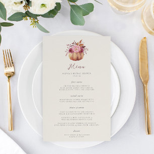 Autumn Pumpkin & Wildflowers Fall Event Menu