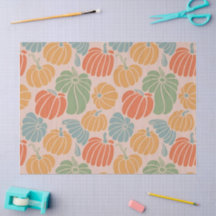 Autumn Pumpkin Wrapping Paper Pattern  Fall Season
