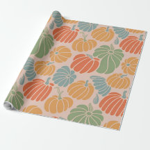 Autumn Pumpkin Wrapping Paper Pattern  Fall Season