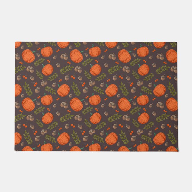 Autumn Pumpkins and Acorns Doormat (Front)