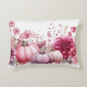 Autumn Pumpkins and Flowers Fall Pattern Decorative Cushion