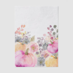 Autumn Pumpkins and Flowers Fall Pattern Decoupage Tissue Paper