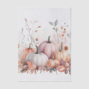 Autumn Pumpkins and Flowers Fall Pattern Decoupage Tissue Paper
