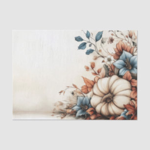 Autumn Pumpkins and Flowers Fall Pattern Decoupage Tissue Paper