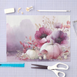 Autumn Pumpkins and Flowers Fall Pattern Decoupage Tissue Paper
