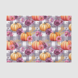 Autumn Pumpkins and Flowers Fall Pattern Decoupage Tissue Paper